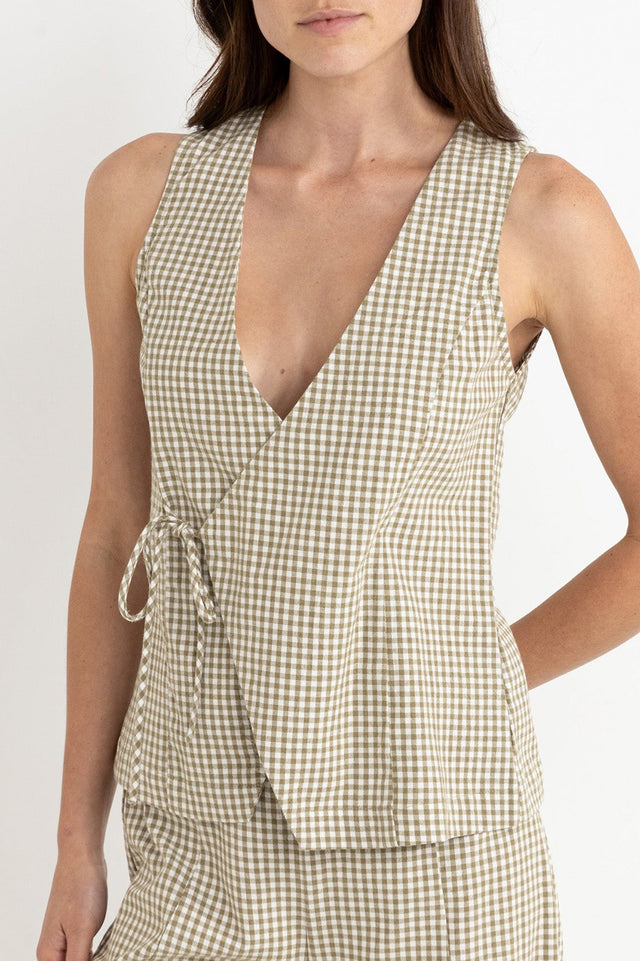 Rhythm Olive Lola Wrap Front Vest 