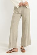 Rhythm Olive Lola Check Wide Leg Pant 