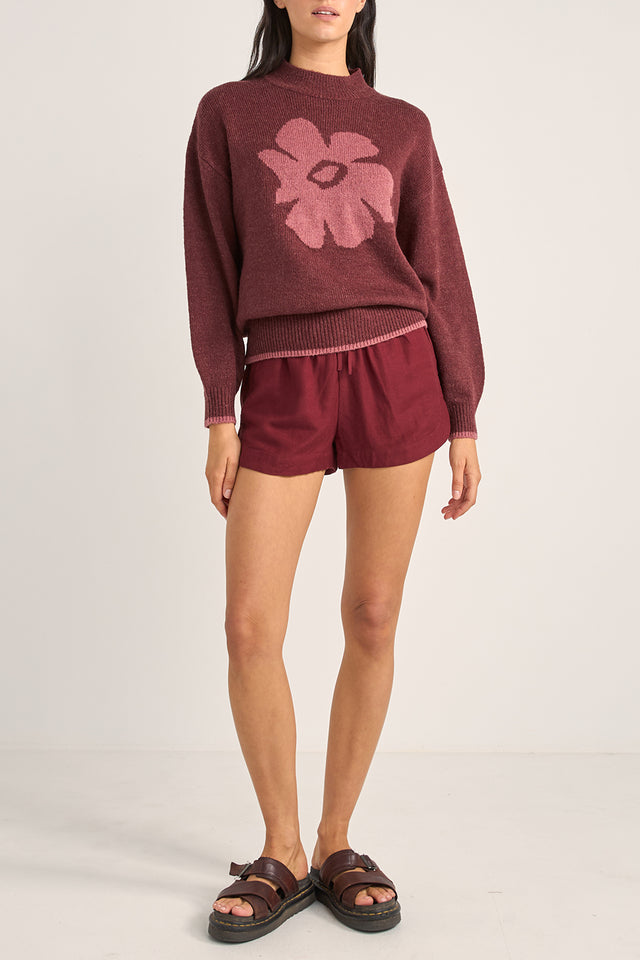 Rhythm Burgundy Juliet Floral Jumper 