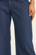 Rhythm Indigo Pinstripe Mid Rise Pants 