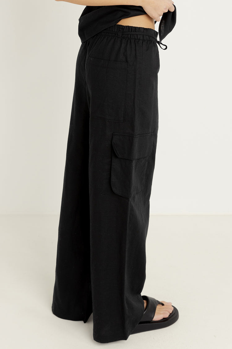 Rhythm Black Cove Cargo Pants 