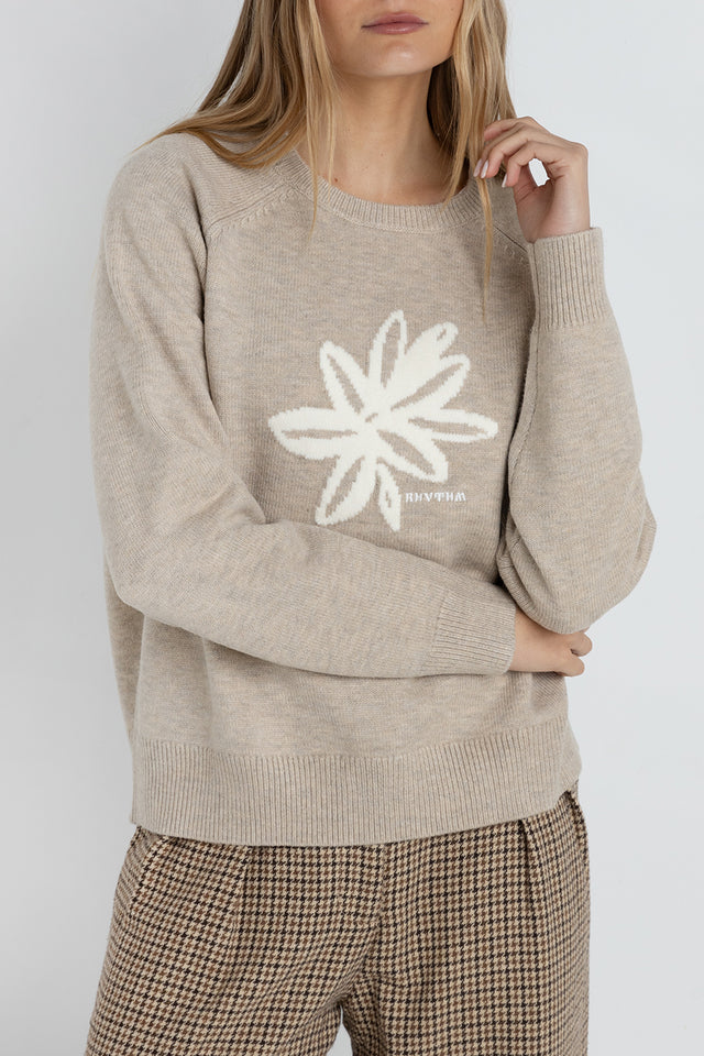 Rhythm Taupe Sanctuary Crew Neck Knit Jumper 