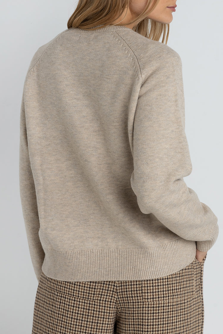 Rhythm Taupe Sanctuary Crew Neck Knit Jumper 