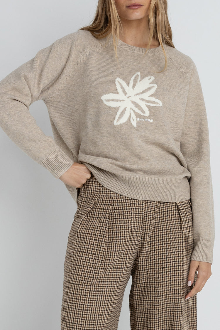 Rhythm Taupe Sanctuary Crew Neck Knit Jumper 