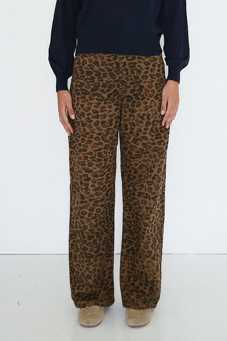 The Tiny Big Sister Mocha Animal Print Berta Denim Jeans 
