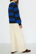 The Tiny Big Sister Navy Ultramarine Frank Striped Polo 