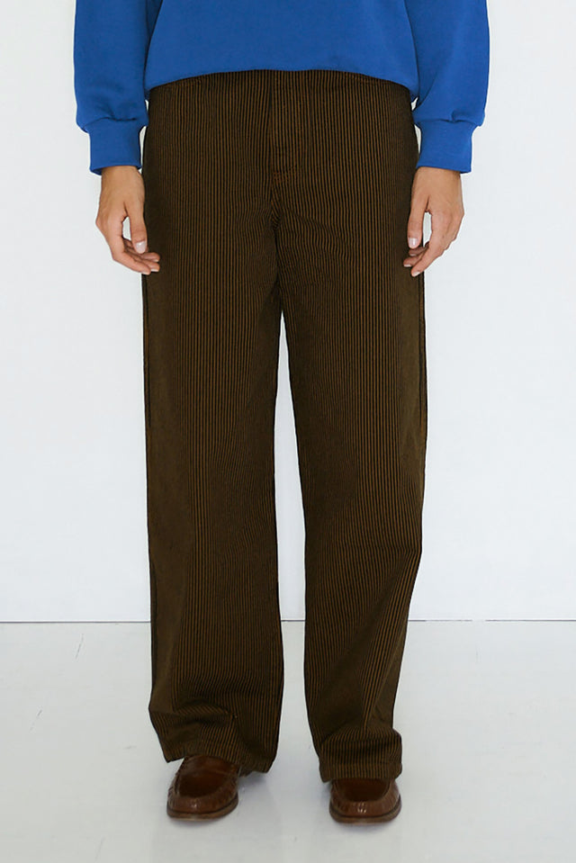 The Tiny Big Sister Navy Brown Berta Striped Denim Jeans 