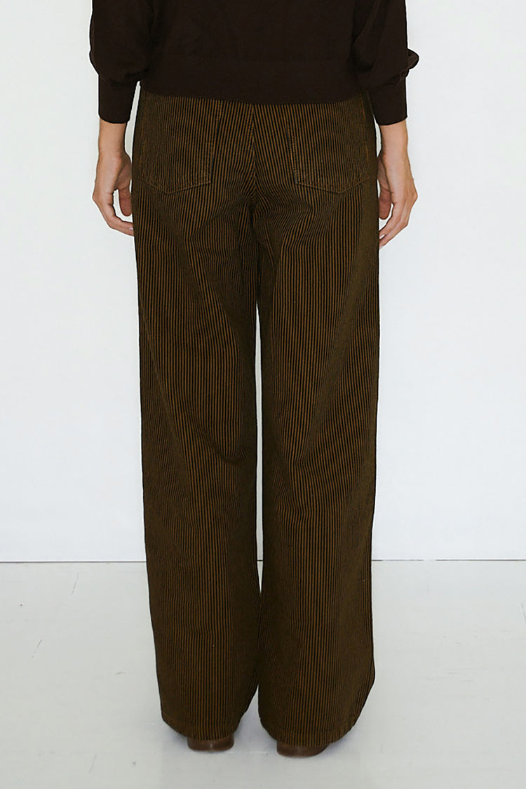 The Tiny Big Sister Navy Brown Berta Striped Denim Jeans 