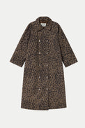 The Tiny Big Sister Mocha Animal Print Trench Coat 