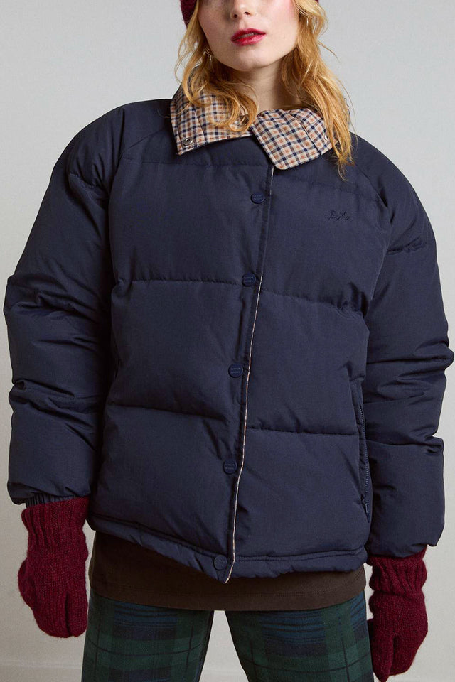 Damson Madder Navy Reversible Opal Puffer Jacket 