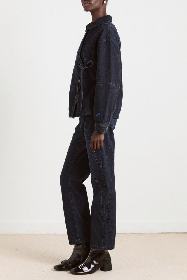 Damson Madder Wavy Seams Finella Denim Jacket 
