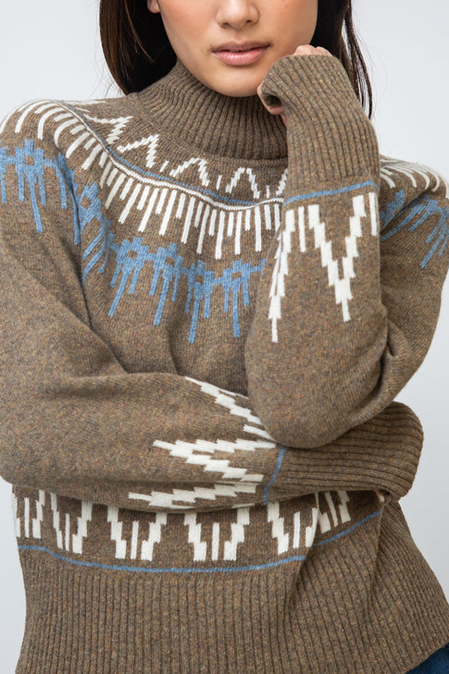 Beaumont Organic Taupe Marl Hawthorne Wool Knitted Jumper 