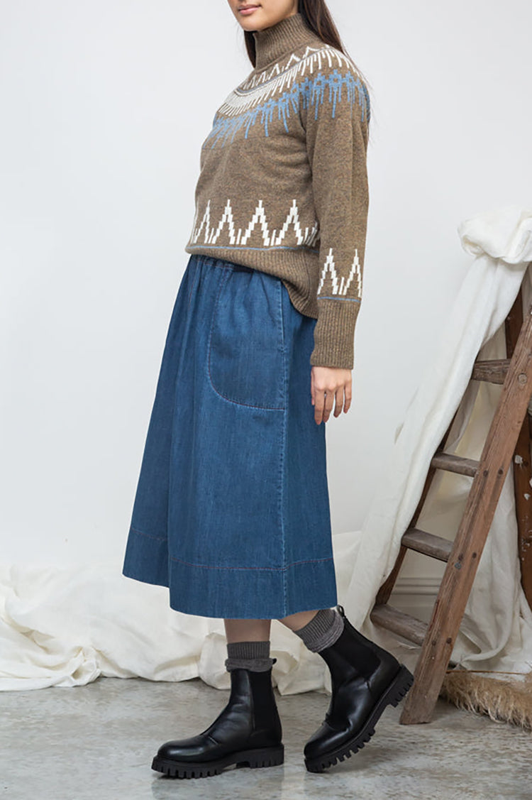 Beaumont Organic Taupe Marl Hawthorne Wool Knitted Jumper 