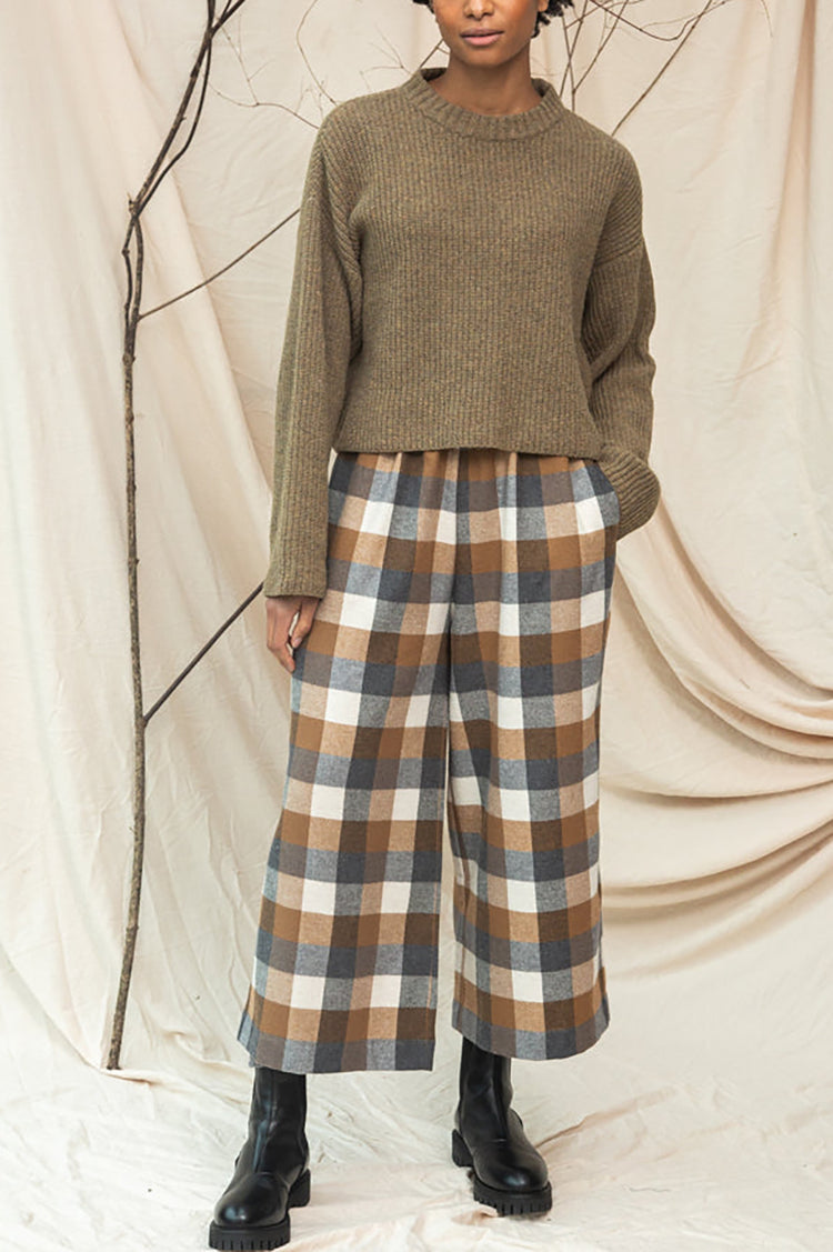 Beaumont Organic Taupe Marl Leo Wool Knitted Jumper 