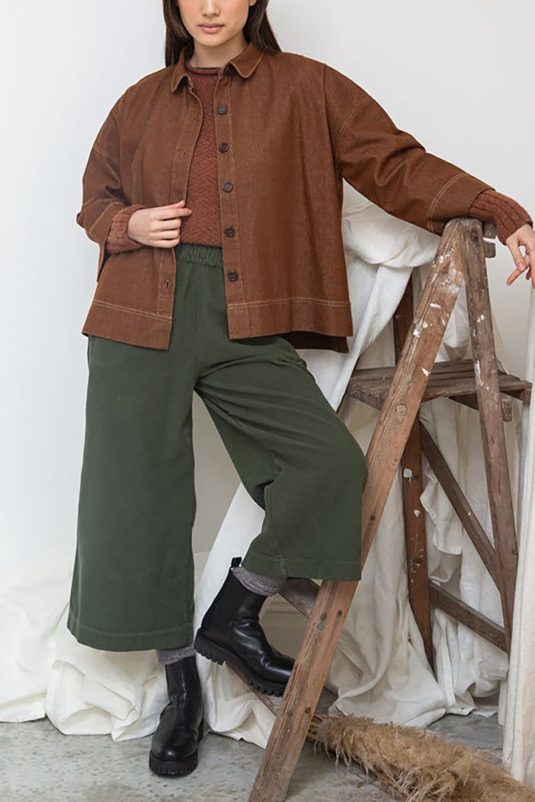 Beaumont Organic Bark Brown Dylan-Leigh Denim Overshirt 
