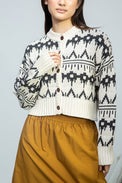 Beaumont Organic Ecru Marl Sugi-Sue Knitted Cardigan 