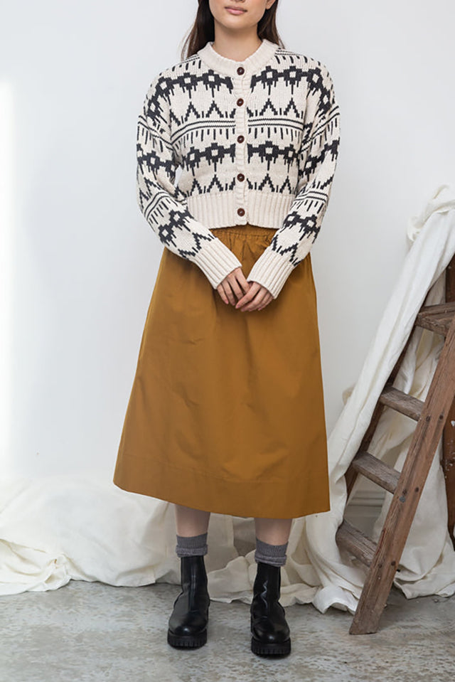 Beaumont Organic Ecru Marl Sugi-Sue Knitted Cardigan 