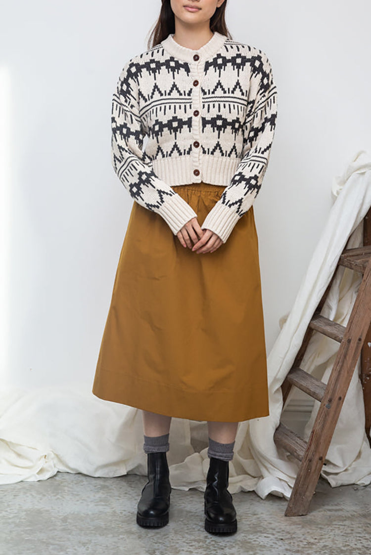 Beaumont Organic Ecru Marl Sugi-Sue Knitted Cardigan 