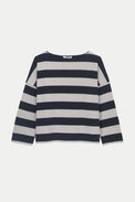 Beaumont Organic Charcoal & Ecru Leia-Sue Stripe Jersey Top 