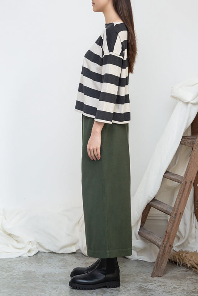 Beaumont Organic Charcoal & Ecru Leia-Sue Stripe Jersey Top 