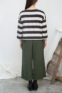 Beaumont Organic Charcoal & Ecru Leia-Sue Stripe Jersey Top 