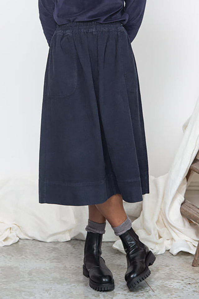 Beaumont Organic Night Sky Navy Alma Corduroy Skirt 