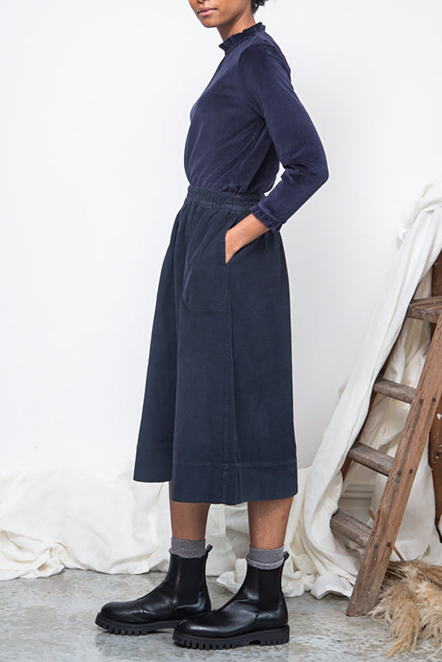 Beaumont Organic Night Sky Navy Alma Corduroy Skirt 