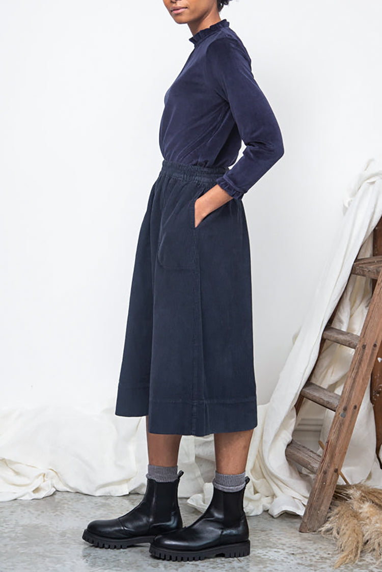Beaumont Organic Night Sky Navy Alma Corduroy Skirt 