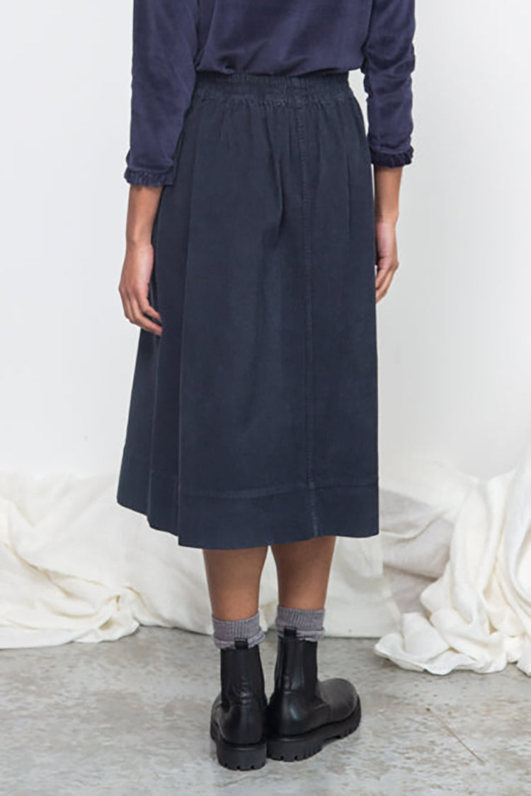 Beaumont Organic Night Sky Navy Alma Corduroy Skirt 
