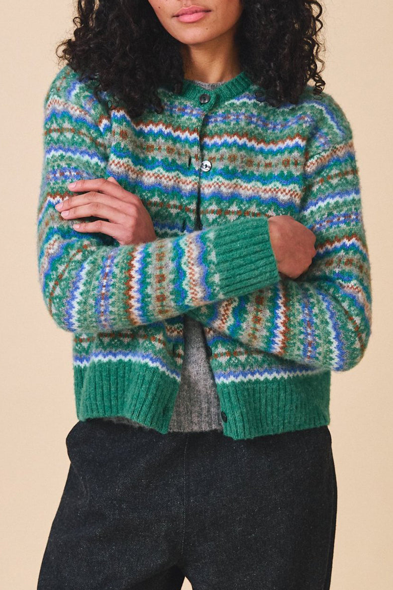 Sideline Green Mix Lola Cardigan 