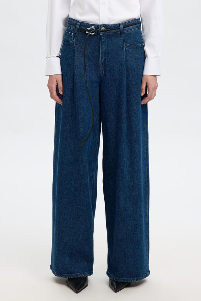 Selected Dark Blue Denim Extra Wide Selma Jeans 