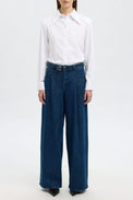 Selected Dark Blue Denim Extra Wide Selma Jeans 