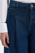 Selected Dark Blue Denim Extra Wide Selma Jeans 