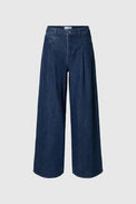 Selected Dark Blue Denim Extra Wide Selma Jeans 