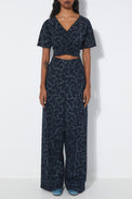 Rita Row Flowers Printed Stretch Knit Ottessa Pants 