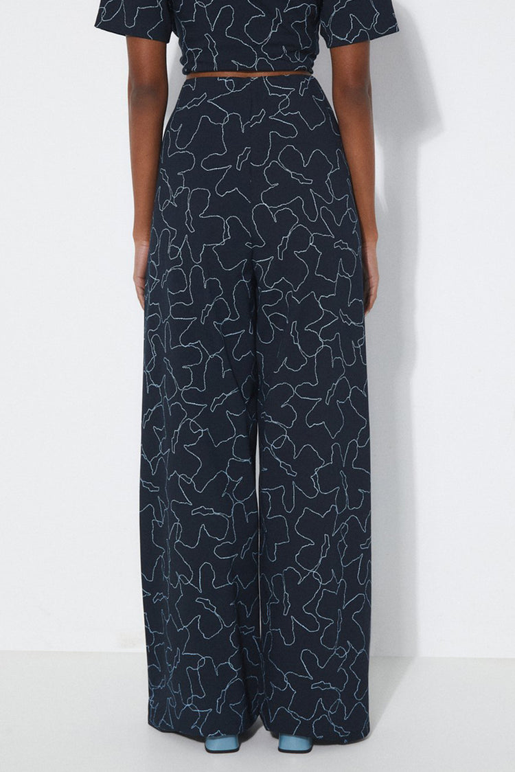 Rita Row Flowers Printed Stretch Knit Ottessa Pants 