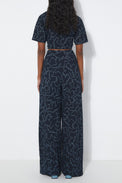 Rita Row Flowers Printed Stretch Knit Ottessa Pants 