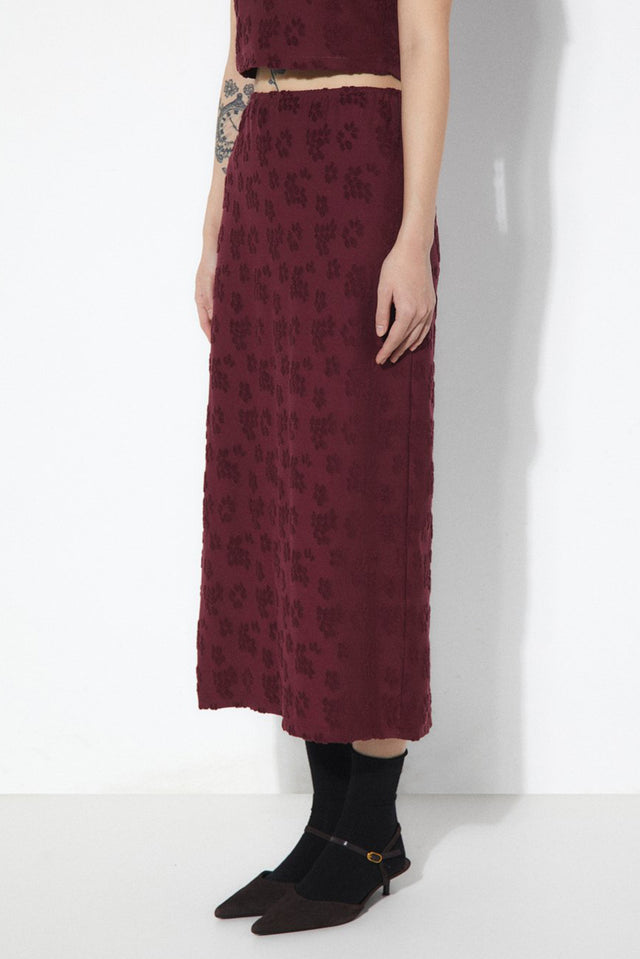 Rita Row Burgundy Long Knit Tove Skirt 