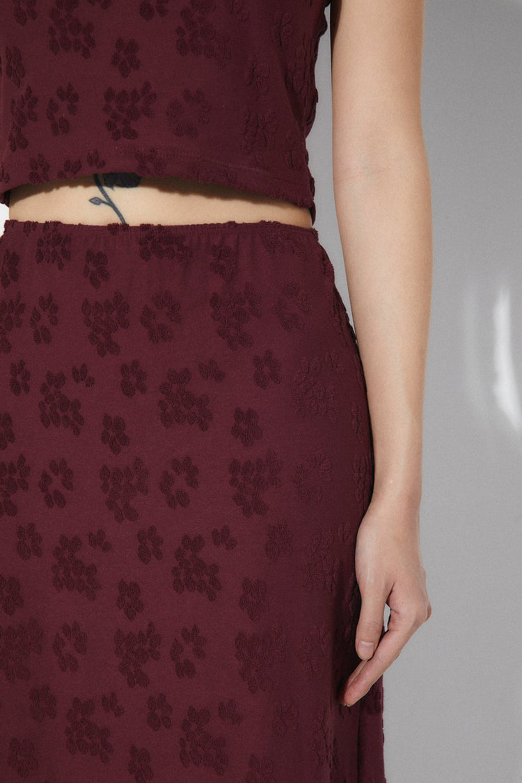 Rita Row Burgundy Long Knit Tove Skirt 