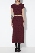 Rita Row Burgundy Knit Flower Relief Gloria T-Shirt 