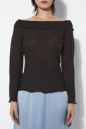Rita Row Brown Fitted Wool Knit Alana Top 