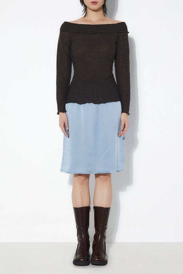Rita Row Brown Fitted Wool Knit Alana Top 