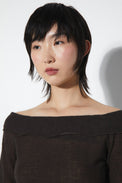 Rita Row Brown Fitted Wool Knit Alana Top 