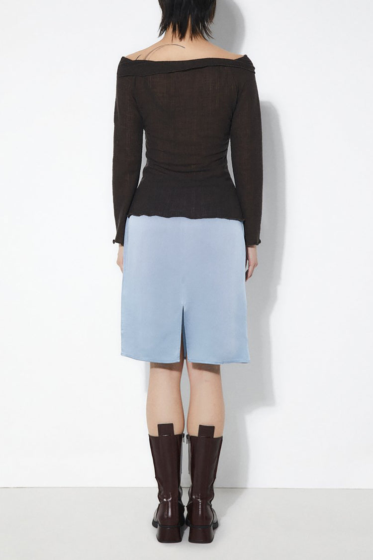 Rita Row Brown Fitted Wool Knit Alana Top 