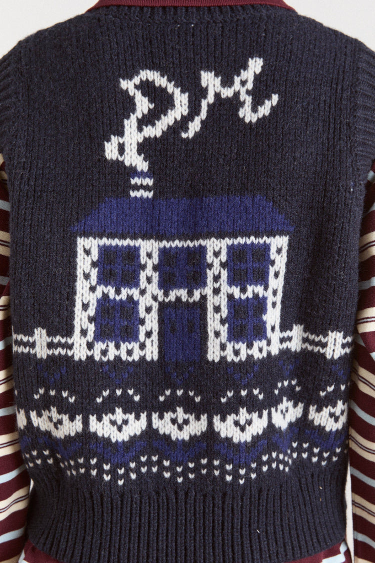 Navy House Rhona Lambswool Tank