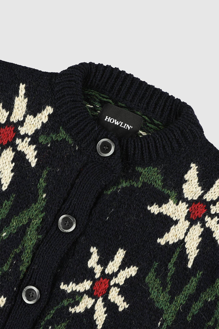 Navy Flower Cardigan