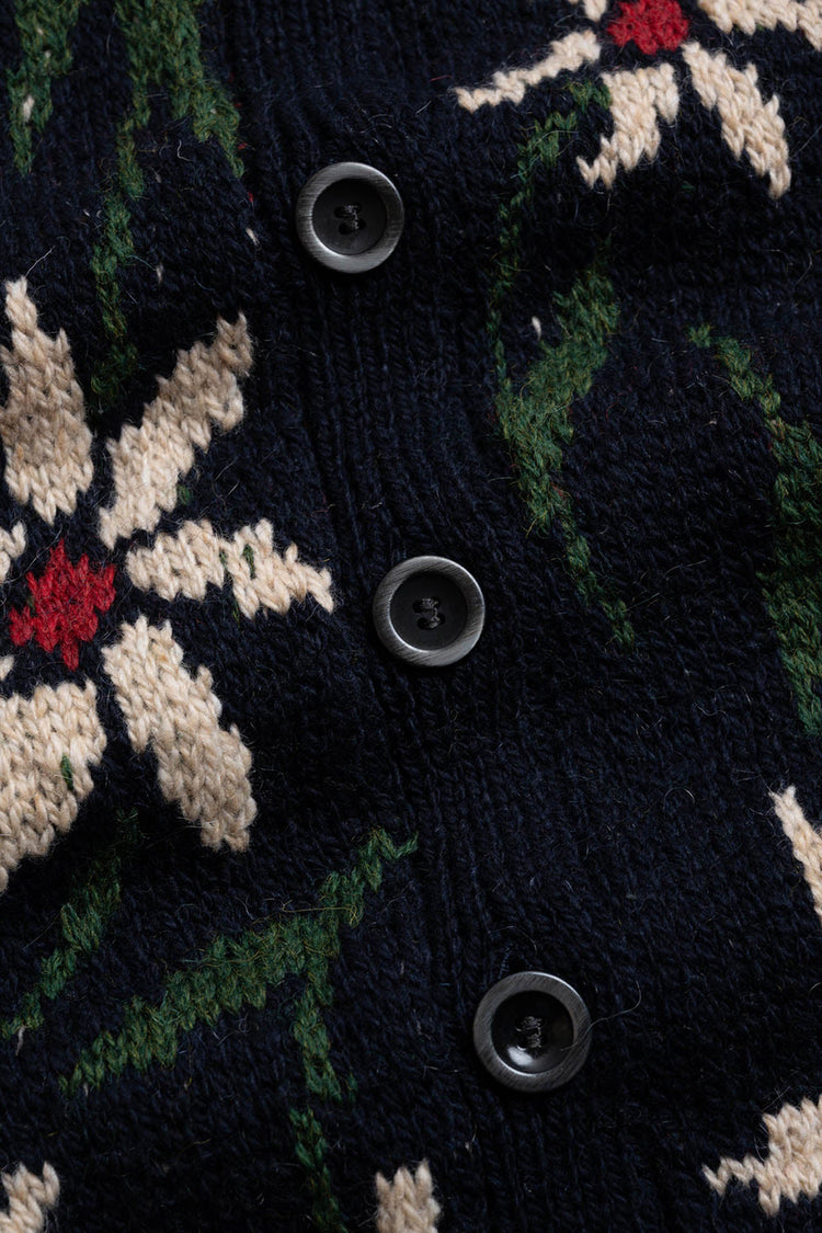 Navy Flower Cardigan