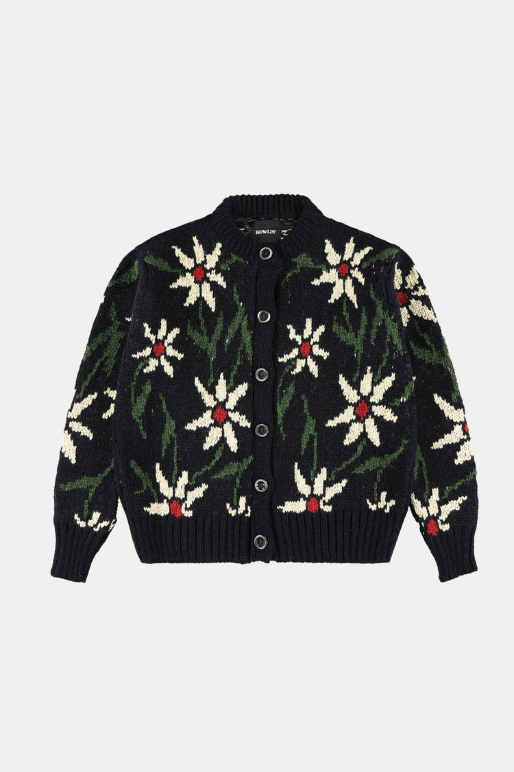Navy Flower Cardigan