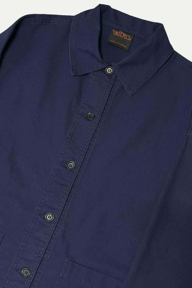 Navy Weaved Oversized Jacket Womens
