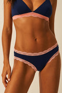 Stripe & Stare Navy & Neon Peach The Original Knicker 